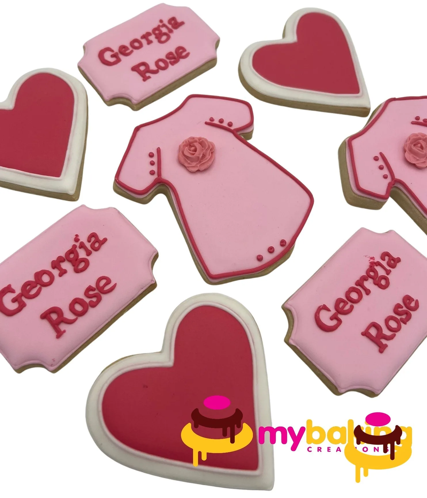 Custom hand-piped baby shower cookies San Francisco Bay Area